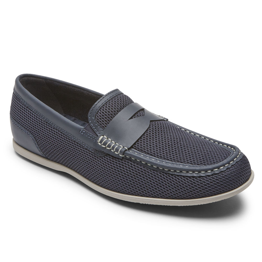 Rockport Slip-On For Mens Navy - Malcom Soft Moc Toe - YE2571689